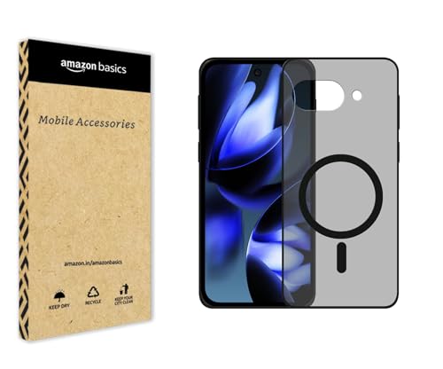 Image of amazon basics Luxury Paper Thin Case Cover for Google Pixel 9A 5G | Matte Finish | Compatible with magsafe | (Black, Google Pixel 9A 5G)