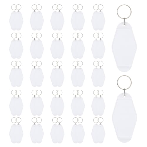 Porte-clés vintage motel PATIKIL en losange vierge pour bricolage | Lot de 50 pièces blanc