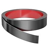 Sanbege Wall Trim Peel and Stick 16.4 ft x 2 in, Flexible Stainless Steel Molding for Wall, Ceiling, Fireplace, Furniture, Door, Mirror Frame, Craft Decoration (Brushed Black)