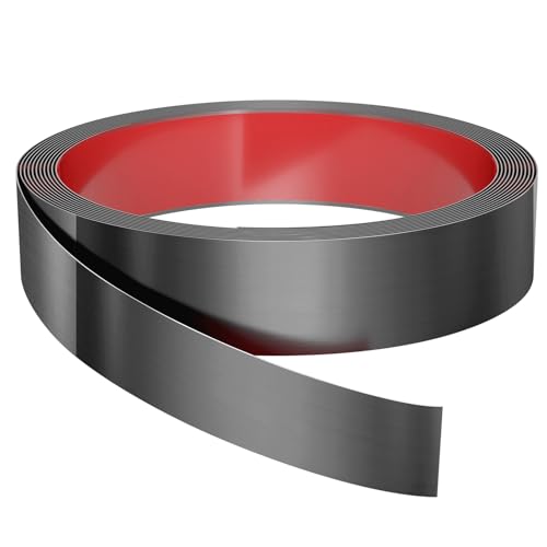 Sanbege Wall Trim Peel and Stick 16.4 ft x 2 in, Flexible Stainless Steel Molding for Wall, Ceiling, Fireplace, Furniture, Door, Mirror Frame, Craft Decoration (Brushed Black)