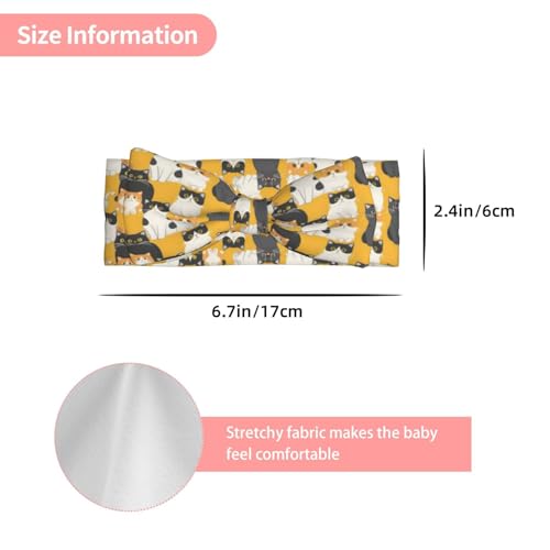 Cute Exotic Shorthair Cats Yellow Baby Girl Bows And Headbands 6-12 Months For Baby Girls Newborn Infant Toddlers3