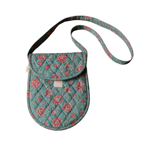 Image of Cotton Handblock Printed Sling Bag for Girls | Beach Bag | Crossbody Shoulder Bag for Womens Handbags & Bags