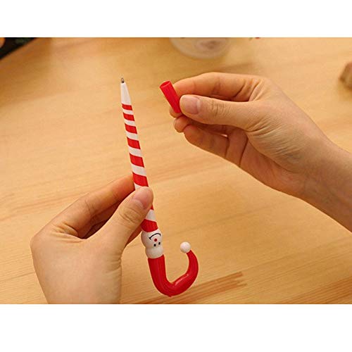 30PCS Candy Cane Pens Christmas Snowman Ballpoint Pens Christmas Gift Goodie Bags Party Supplies Favors