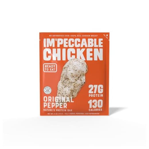 Im'peccable Chicken Breast, Fully Cooked. - 4.0 oz Pack (16 Pack, Original Pepper)