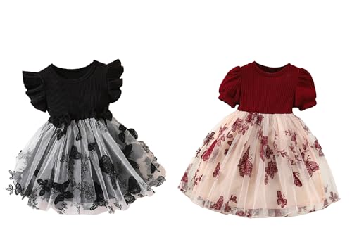Image of TAGAS Girls Embroidery Pattern Cap Sleeve A-line Knee-Length Dress