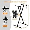 CROWNSHOP Adjustable X Frame Music Keyboard Stand with Locking Strap - 7 Height Positions, Holds up to 20kg #2