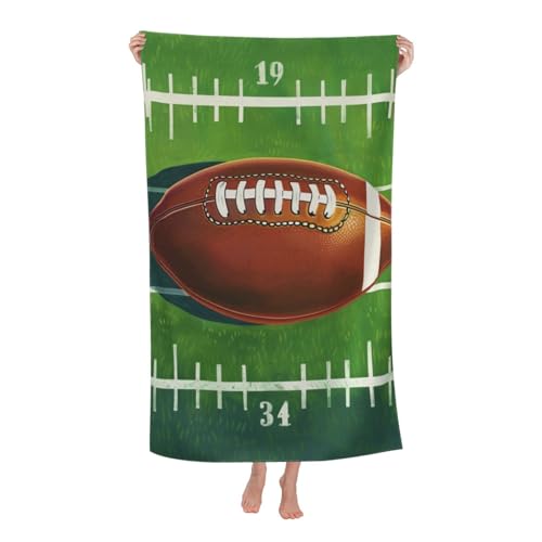 DCEHGEW US Football Field and Ball Printed Microfiber Bath Towels 32x52 Inch, Highly Absorbant Beach Towel Bath Sheets for Bathroom Travel Hotel Spa