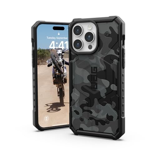 Image of URBAN ARMOR GEAR UAG Case [Updated Ver] Compatible with iPhone 15 Pro Max Case 6.7 inch Pathfinder SE Midnight Camo Built-in Magnet Compatible with MagSafe Charging Rugged MIL-STD Protective Cover