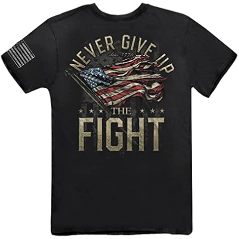 Buck Wear 2162-MD-Black: Never Give Up, MD, Black T-Shirt Cover
