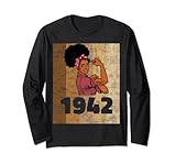 vintage 1942 limited edition 81st birthday afro girls women maglia a manica