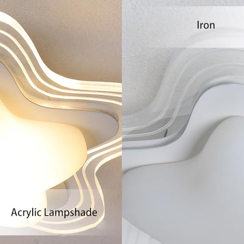 Lámpara de techo para dormitorio de 25cm y diseño de flores blancas estilo candelabro para pasillo 4