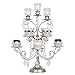 Madeleine Collection' 8 Piece Cupcake Stand with 3 Glass Votive Candle Holders, Crystal Dangles (Silver)