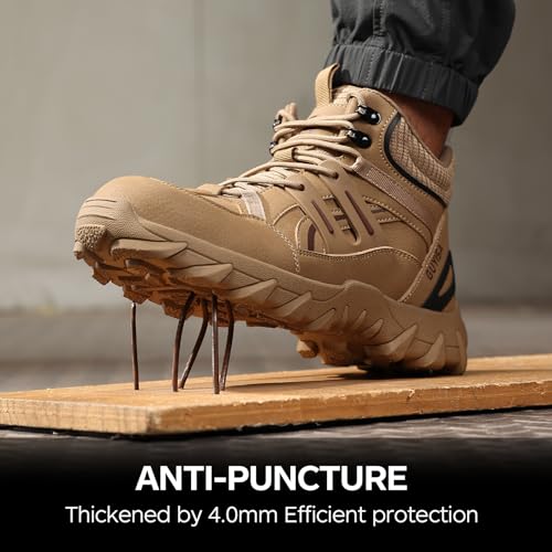 Image of Steel Toe Shoes for Women and Men, Lightweight Safety Work Shoes, Puncture Resistant Cushioned Low Top Work Sneakers for Warehouse Factory Construction