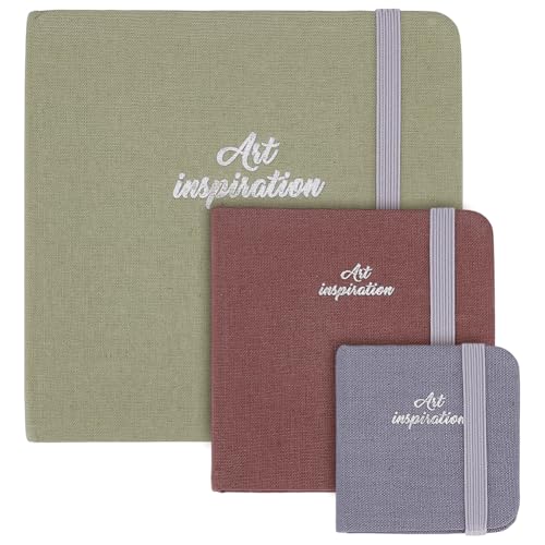 Carnet de croquis aquarelle de voyage avec papier dessin texturé et couverture tissu