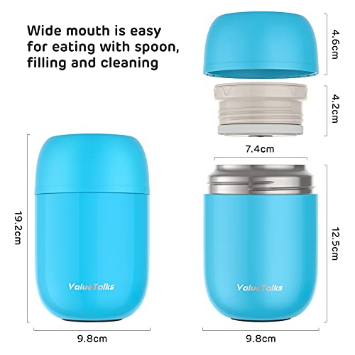 ValueTalks Frasco Térmico Comida 450ml Termo para Alimentos de Acero Inoxidable Aislado al Vacío Frasco con una Cuchara… - Imagen 7