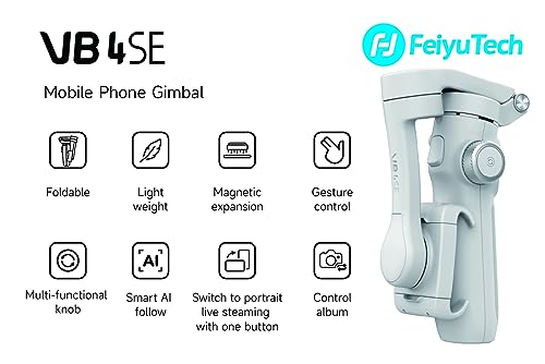 Image of FeiyuTech VB4SE Smartphone 3-Axis Gimbal Stabilizer for iPhone and Android, Foldable Compact Gimbal for Vlogging Video Recording, Gesture Control & Object Tracking