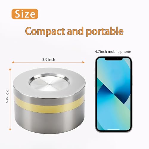 Image of Windproof Stainless Steel Smokeless Ashtray with Lid for Cigarettes Indoor- Rotating Switch Covered Design for Cigar,Home,Office & Outdoor (Silver Matte Short)