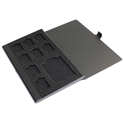 Sd Card Holder Case , Pctc Tf Memory Card Holder Case Aluminum Alloy Hard Shell ,9 In 1 Capacity For 1Sd Cards And 8Tf Cards(9 Slots) #TOP5