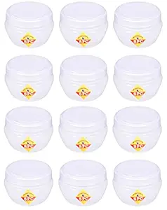 SPC 30 ml Empty Plastic Cosmetic Jar/Container for Eyeshadow, Makeup, Face Cream, Lotion, Lip Balm, Body Butter, Scrub and Other DIY Beauty Products (12pcs,Clear)