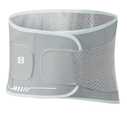 Lightweight Back Brace for Lower Back Pain Women Men, Lumbar Support Waist Support Brace for Women Lower Back Pain Relief Products, Hip Belt Waist Belt Sciatic Nerve Brace for Women Men (Gray, X-Large)