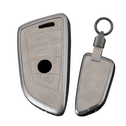 Coque de clé de voiture en cuir gris pour télécommande BMW X4 F22 F46 G32