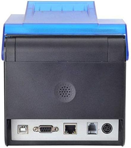 Rear view of the Xprinter XP-C300H thermal receipt printer showing various connectivity ports: USB, Serial, LAN, and power input.