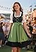 Women's Oktoberfest Outfits, 3 Piece German Bavarian Dirndl Dress, Traditional Halloween Costumes, Black-Green XXL
