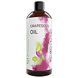 Grapeseed Oil Pure Carrier Oil - Cold Pressed Grape Seed Extract Carrier Oil for Essential Oils Mixing Natural Body Oil for Dry Skin Moisturizer Massage Lotion for Aromatherapy Nails and Hair Growth 4 oz