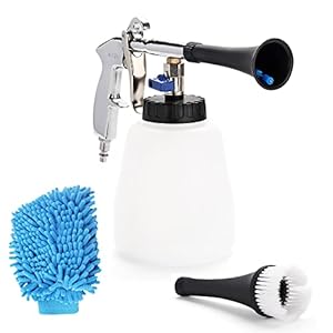 EXLECO Autoreinigingspistool, binnenreiniger, waspistool, 6 ~ 9,2 bar persluchtreiniger, binnenwaspistool, draagbaar spuitpistool met schuimfles, voor auto, dashboard, leren stoelen