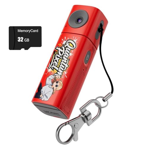 Caméra de poche 2K rétro : mini caméscope rouge portable de 32 Go pour vlog