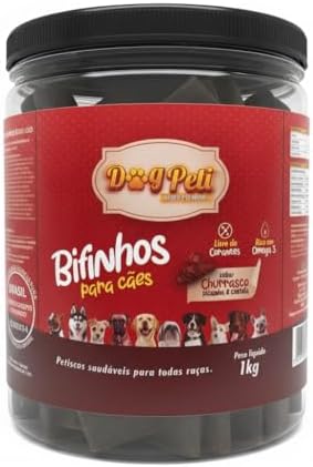 Petisco Bifinho Dog Peti Cães Super Premium 1kg (Churrasco)