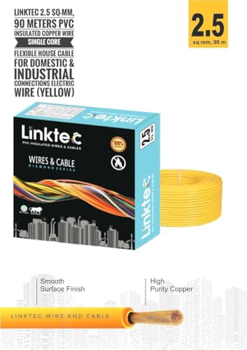Image of PVC Insulated Wire 90 Meter Copper Wire (YELLOW, 2.50 SQ MM)