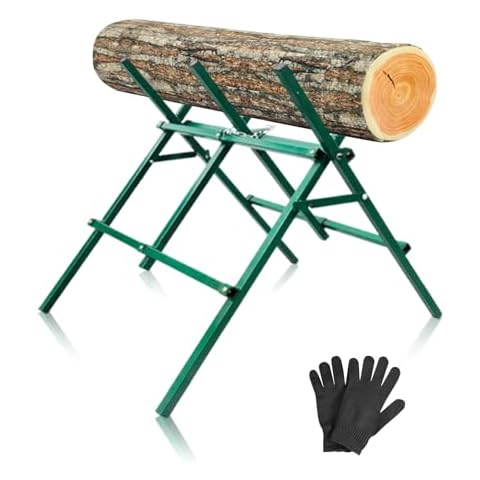 Doublehorse Saw Horse, For Chainsaw Cutting, Firewood Cutting Stand, suit for home and outdoor , Load Capacity 220 lbs Steel Log Sawbuck for Firewood Cover