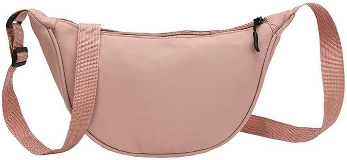 Unisex Nylon Crescent Crossbody Bag Travel Dumpling Shoulder Bag Lightweight Adjustable Sling Hobo Handbag