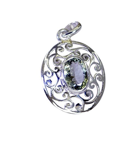 Pendentif améthyste argent femme bijou labyrinthe vert RIYO 1.2in