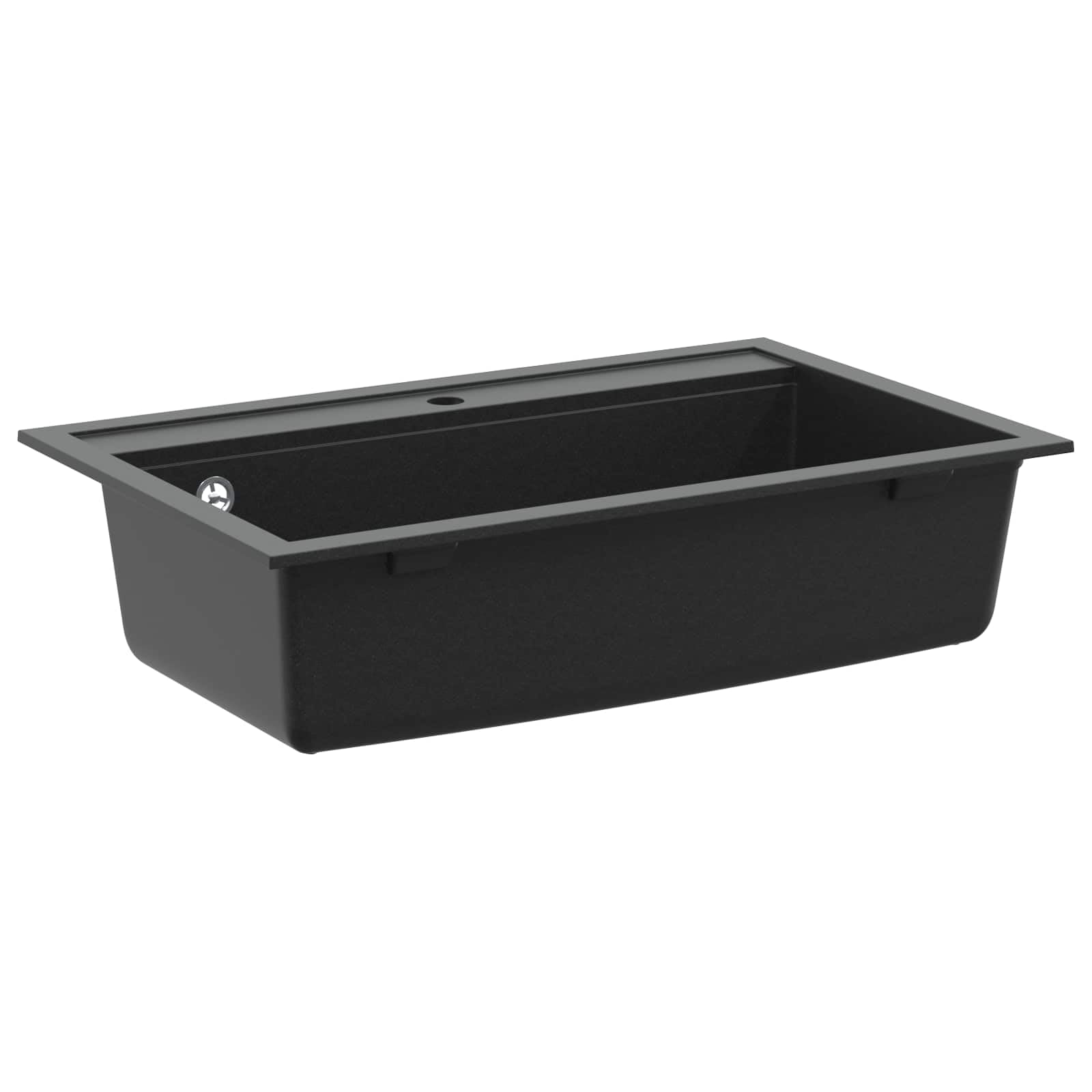 Évier noir en quartz Solivagant 795 mm anti-rayure et facile à nettoyer