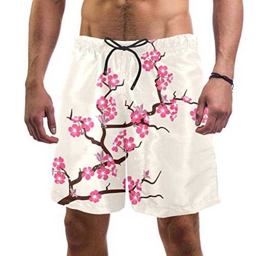 Short de plage fleurs de cerisier JDEZ maillots de bain hommes confort été