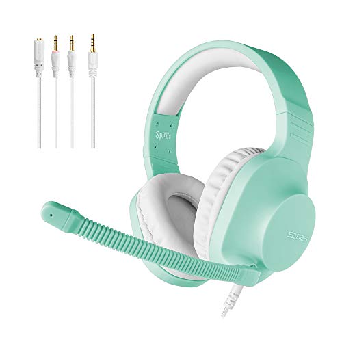 SADES Stereo Gaming Headset -Spirits- Headphones with Noise-Reduction Microphone & Control-Remote for PC Computers Laptop PS4 New Xbox One Cellphones Tablets - Green