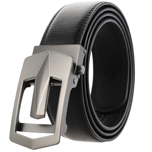 Men's Trimable Casual Automatic Buckle Genuine Leather Belt S8 125cm