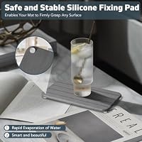2 Pack Water Absorbing Stone Tray, 8" x 4" Fast-Drying Diatomite Coasters with Non-Slip Silicone Feet, Multipurpose Stone Quick Drying Mat for Bathroom Sink Kitchen Counter — image 6