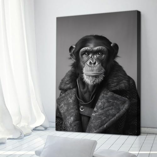 Œuvre moderne de chimpanzé prête à être accrochée au mur