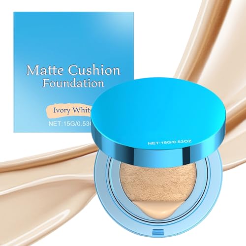 Maquillaje Cojines de aire – Base de maquillaje mate larga para mujer, crema de maquillaje corrector ligera para viajes de negocios, viajes, escuela, playa