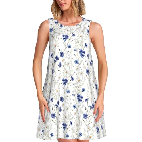 Robe d'été imprimé marguerites tendance décontractée pour tenue quotidienne et vacances au soleil