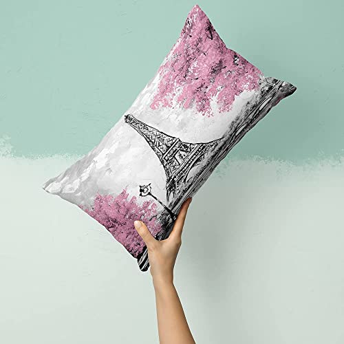Layhut Paris Lover Lumbar Throw Pillow Covers 12X20, Set Of 4 Soft Microfiber Oblong Pilows Case For Sofa Couch Girls Living Room Bedroom Home Decoration #TOP2