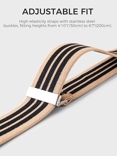 Kohentact Suspenders For Men With Clip & 6 Buttons 1.4In Y-Shape Stainless Steel thumb #3