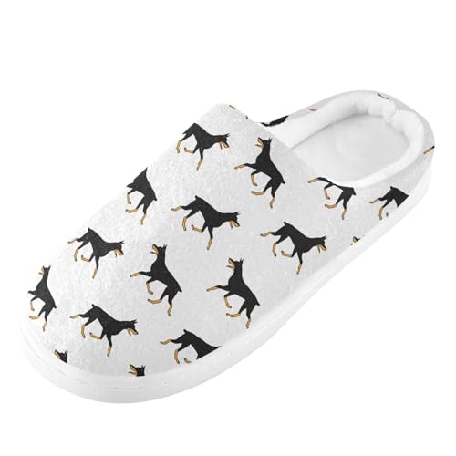 Doberman Dog Slippers for Women and Men Fuzzy House Slippers Cozy Shoes2