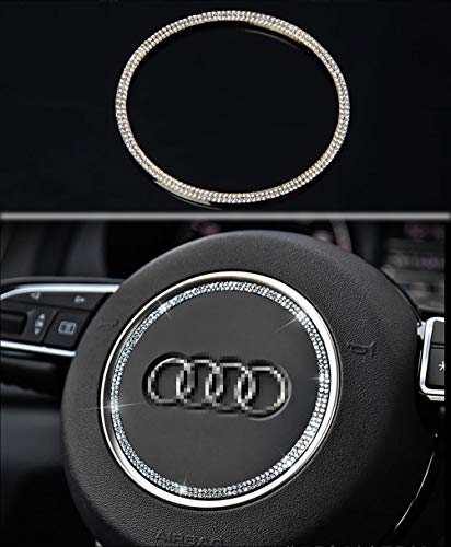 Bling Bling Car Steering Wheel Emblem Decorative Diamond Accessories Sticker Compatible with A U D l,DIY Bling Car Steering Wheel Emblem Bling Accessories