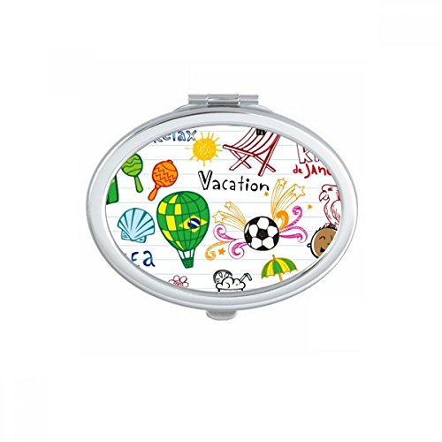 Miroir de poche Brésil ovale petit miroir maquillage compact