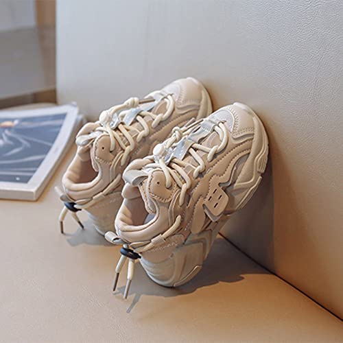 CsgrFagr Tênis de corrida unissex infantil com fivela giratória ajustável com cadarço ajustável, Bra