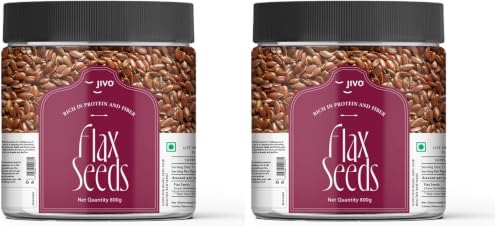 Image of Jivo Organic Flax Seeds | Raw Alsi Seeds for Smoothies, Cereals, Baking & More | Rich in Omega-3, Fiber, Protein & Essential Nutrients | 100% Natural, Vegan, Gluten-Free for Optimal Health - 800g